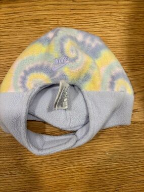 Nike Kids Pastel Tie-Dye Fleece Beanie with Embroidered Logo - Lavender Cuff